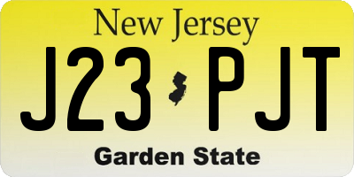 NJ license plate J23PJT