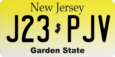 NJ license plate J23PJV