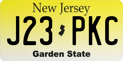 NJ license plate J23PKC