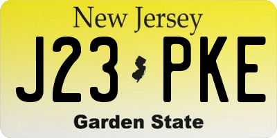NJ license plate J23PKE