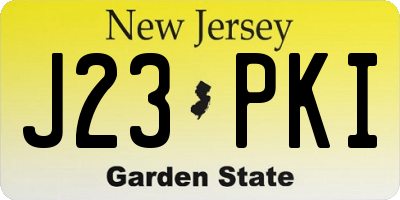 NJ license plate J23PKI