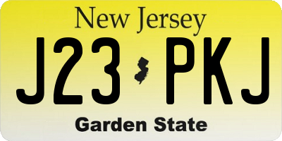 NJ license plate J23PKJ
