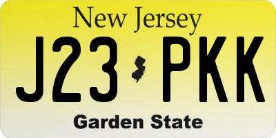 NJ license plate J23PKK