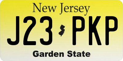 NJ license plate J23PKP