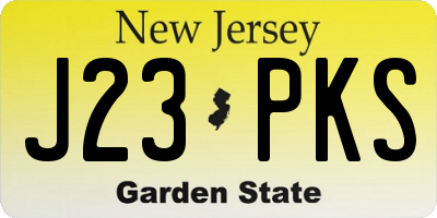 NJ license plate J23PKS
