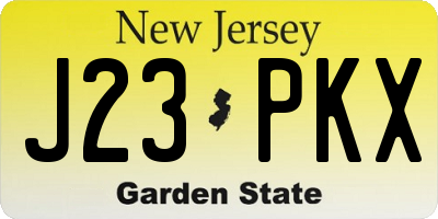 NJ license plate J23PKX
