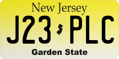 NJ license plate J23PLC