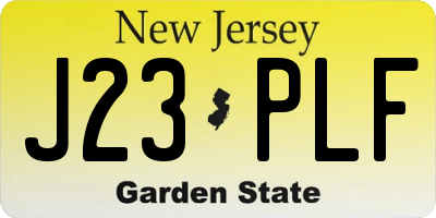 NJ license plate J23PLF