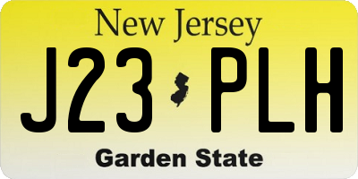 NJ license plate J23PLH