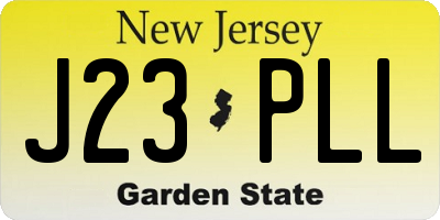 NJ license plate J23PLL
