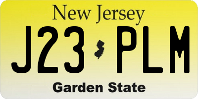 NJ license plate J23PLM