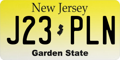 NJ license plate J23PLN