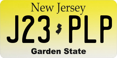 NJ license plate J23PLP