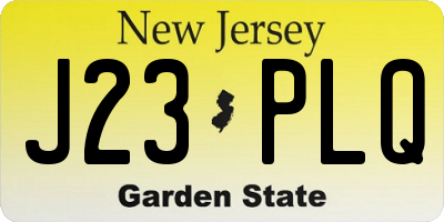 NJ license plate J23PLQ