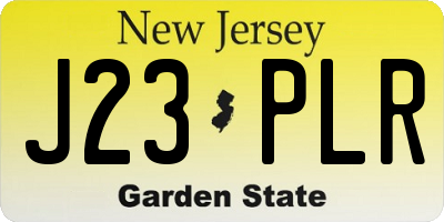 NJ license plate J23PLR