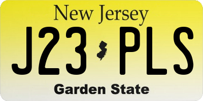 NJ license plate J23PLS