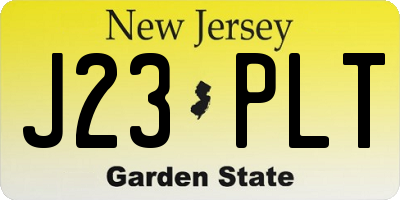 NJ license plate J23PLT