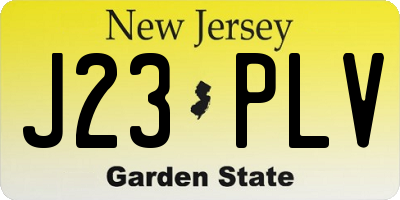 NJ license plate J23PLV