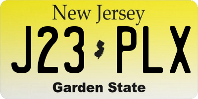 NJ license plate J23PLX
