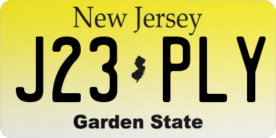 NJ license plate J23PLY