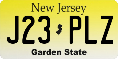 NJ license plate J23PLZ