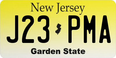 NJ license plate J23PMA