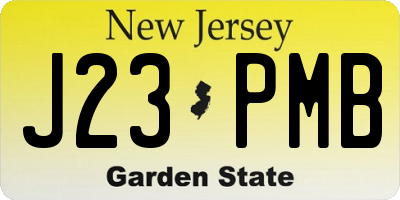 NJ license plate J23PMB