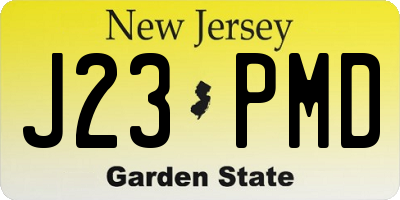 NJ license plate J23PMD