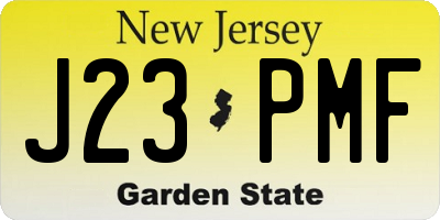 NJ license plate J23PMF