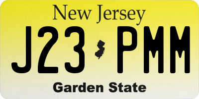 NJ license plate J23PMM
