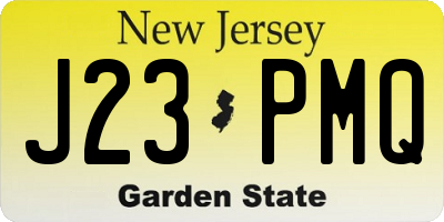 NJ license plate J23PMQ