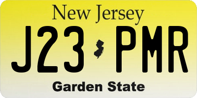 NJ license plate J23PMR