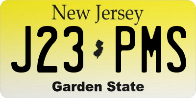 NJ license plate J23PMS