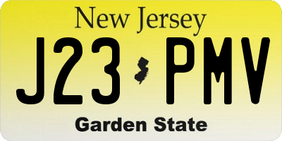 NJ license plate J23PMV