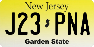 NJ license plate J23PNA