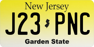 NJ license plate J23PNC