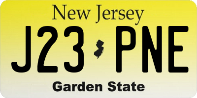 NJ license plate J23PNE