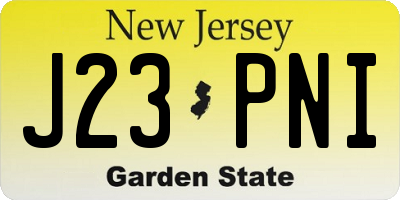 NJ license plate J23PNI