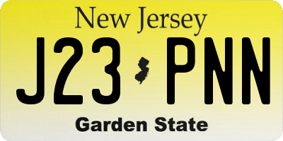 NJ license plate J23PNN