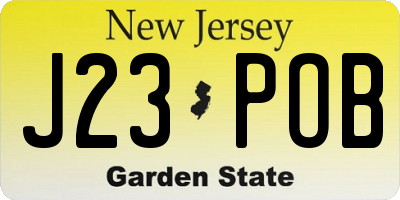 NJ license plate J23POB