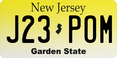 NJ license plate J23POM