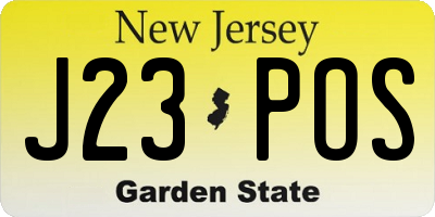 NJ license plate J23POS