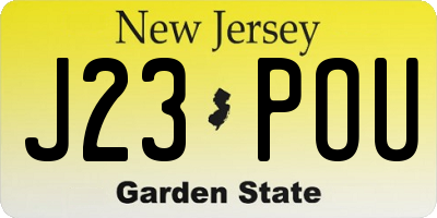 NJ license plate J23POU