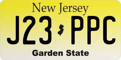 NJ license plate J23PPC