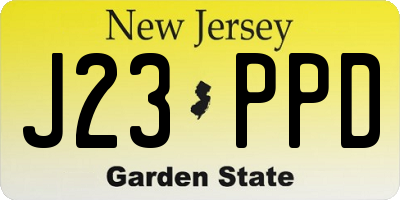 NJ license plate J23PPD