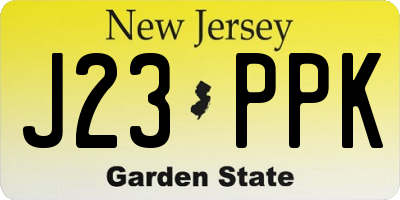 NJ license plate J23PPK