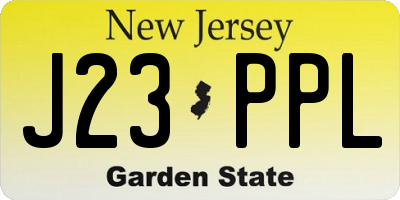 NJ license plate J23PPL