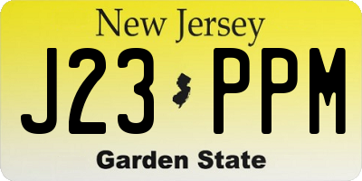 NJ license plate J23PPM