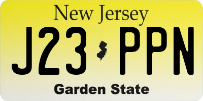 NJ license plate J23PPN