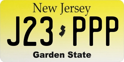 NJ license plate J23PPP